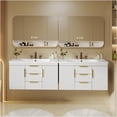 thumbnail image 5 of JERFIT 36 inch White Modern Floating Bathroom Vanity with Sink, 2 Drawers Storage Cabinet, Wall Mounted MDF Resin Basin for Space Saving, 5 of 10