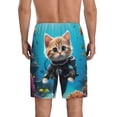 thumbnail image 4 of Lsque Underwater Diving Cat Mens Sleep Pajama Shorts,Short Pajama Pants, Cotton Ultra-Soft Knit-4X-Large, 4 of 9