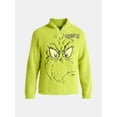 thumbnail image 5 of The Grinch Men's and Big Men's Plush Fleece Quarter Zip Sweatshirt, Sizes XS-3XL, 5 of 5