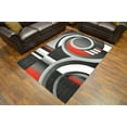 thumbnail image 3 of PREMIUM 3D Hand Carved Modern 2x7 2x8 Runner Rug Contemporary 1509 Grey Gray Red, 3 of 10