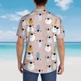 thumbnail image 6 of Fotbe Cute Hand Drawn Bear Hawaiian Shirt for Men Unisex Summer Beach Casual Short Sleeve Cotton Linen Button Down Shirts-Large, 6 of 9
