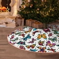 thumbnail image 4 of Salouo Cute Butterfly Christmas Tree Skirt 48" Farmhouse Christmas Decorations Snowman Xmas Tree Skirt Tree Mat for Holiday Party Decor, 4 of 8