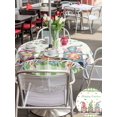 thumbnail image 4 of Outdoor Tablecloth with Umbrella Hole and Zipper, Easter Round Table Cloth 54 Inch Waterproof Tablecloth, Funny Bunny Ear Gnomes Colorful Eggs Flowers Plaid Picnic Table Cover for Patio Camping, 4 of 7