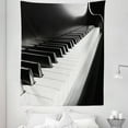 thumbnail image 1 of Black and White Tapestry, Closeup Digital Image of Macro Side View Classic Piano Keyboard Musician, Fabric Wall Hanging Decor for Bedroom Living Room Dorm, 5 Sizes, Dark Grey, by Ambesonne, 1 of 1
