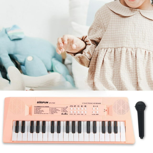 Teclado de Piano para Niños Perfecl Rosa 37 Teclas Portátil Educativo Electrónico