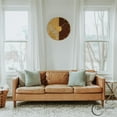 thumbnail image 6 of Clockswise QI004669 23.6 Modern Round Big Wall Clock, Decorative brown wood and gold Metal with Leaf Cutout for Entryway Office Living Room Bedroom or Kitchen, Hanging Supplies Included, 6 of 8