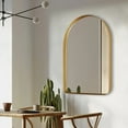 thumbnail image 5 of Clavie Arched Mirror with Metal Frame, 24" x 36" Vanity Mirror for Bathroom Bedroom, Decorative Wall Mirror for Entryway Livingroom, Gold, 5 of 9