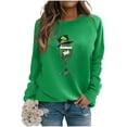 thumbnail image 2 of Uootdi St. Patrick's Day Sweatshirt for Women Crewneck Cute Shamrock Graphic Long Sleeve Shirts for Women Lucky Leaf Irish Shamrock Pullover Shirts Tops Gift, 2 of 5