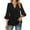 Black, variant on OSOLU Women Fashion Solid Color V-Neck Casual 3/4 Sleeve Pearl Chiffon T-Shirt Tshirts Tee Tops Classic Dailywear