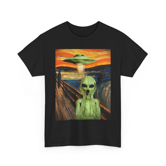 ALIEN THE SCREAM ART PAINT INSPIRED TEE TSHIRT TRIPPY GIFT SHIRT MEN WOMEN UFO