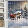 thumbnail image 6 of Fenyluxe Sleigh Reindeers Snow Print Shower Curtain, Modern Bathroom Decor with Hooks, Christmas Home Bathtubs Bathroom Curtain Decoration 60x72, 6 of 7