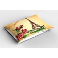 thumbnail image 2 of Ambesonne Vintage hjh Pillow Sham 2 Pack, Eiffel French Bouque, 26"x20", Orange Green Red, 2 of 3