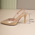 thumbnail image 6 of hoksml Women Pointed Toe Stiletto Slingback Heels, Buckle Adjustable Strap Slip On Dress Pumps, 6 of 9
