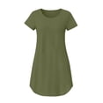 thumbnail image 4 of Drses Women's Soft Bamboo Viscose Dress, Crew Neck Short Sleeve Swing T-Shirt Dress with Pockets Casual Daily Nightgown Sleepshirt Pajama Loungewear Summer Sleepwear, 4 of 7
