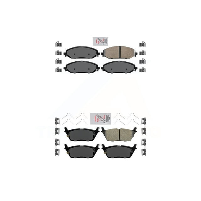 AmeriBRAKES Front Rear Ceramic Disc Brake Pads Kit For Ram 1500 Jeep Wagoneer KNF-101342
