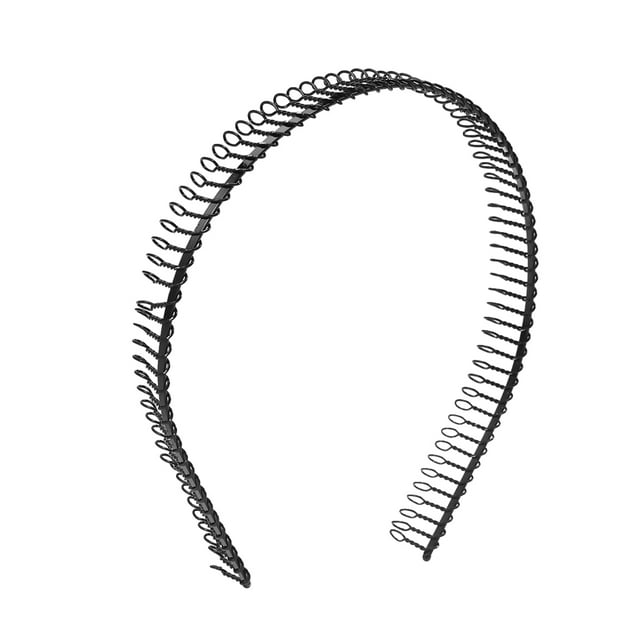 Diadema con peine de dientes de metal para mujer (negra)