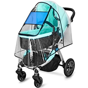 Funda para lluvia para cochecito y mosquitera para cochecito de bebé (juego de 2 piezas), protector contra el clima para viajes de bebé, universal, protege del viento, la lluvia, la nieve y el frío
