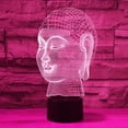 thumbnail image 2 of YSTIAN 3D Buddha Night Light Table Desk Optical Illusion Lamps 7 Color Changing LED Table Xmas Home Love Birthday Children Kids Decor Toy Gift, 2 of 5