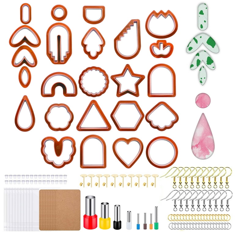 Yayatty 288 PCS Polymer Clay Earring Making Kit, 30 PCS Polymer Clay  Earring Cutters Molds, 36 Color Clay with Rollers, Ear Hooks for Polymer  Clay