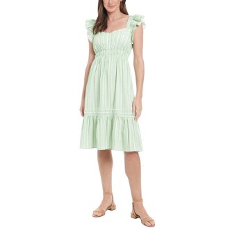 chinese dress ladies London Times Beige & White Dress  Six Sisters Boutique-NULU