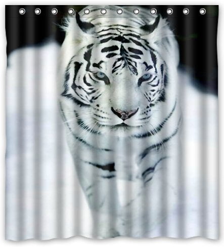 Waterproof Fabric Shower Curtain Liner White Tiger Blue Eyes Bath Accessory Sets