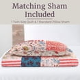 thumbnail image 4 of Lavish Home 2-Piece Mallory Classic Patchwork Twin Quilt Set with Sham, 4 of 7