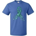 thumbnail image 3 of Inktastic Ovarian Cancer Awareness Teal Ribbon Made of Hearts T-Shirt, 3 of 5