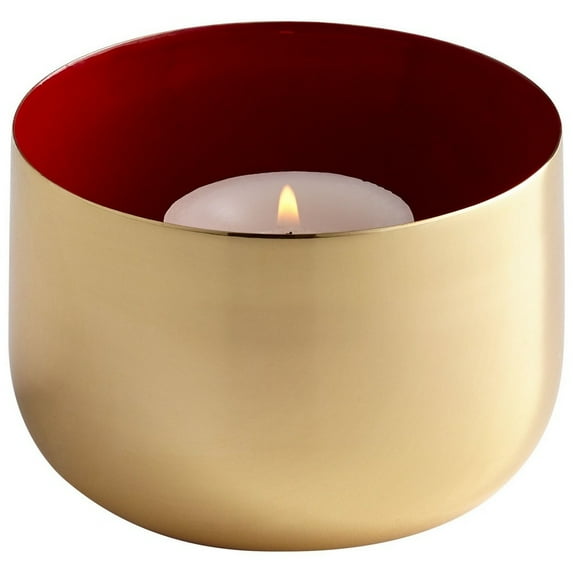 08102-Cyan lighting-Cup O' Candle - Candleholder - 3.75 Inches Wide by 2.75 Inches High Red Brass Finish