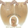 thumbnail image 2 of Clip In Hair Extensions 100% Remy Real Human Hair Piece Top Piece Toupee Woman's Topper For Thin Hair Hairpiece For Hair Loss Cover Russian Hair 6-18 inch Blonde, 2 of 12