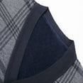 thumbnail image 3 of Sweater Vest for Men Winter Warm Fleece Lined Argyle Button V Neck Casual Sleeveless Knitted Cardigan Jumper Tops, 3 of 6