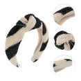 thumbnail image 3 of Unique Bargains 1 Pc Exquisite Pinstripe Straw Headband Black Beige, 3 of 6