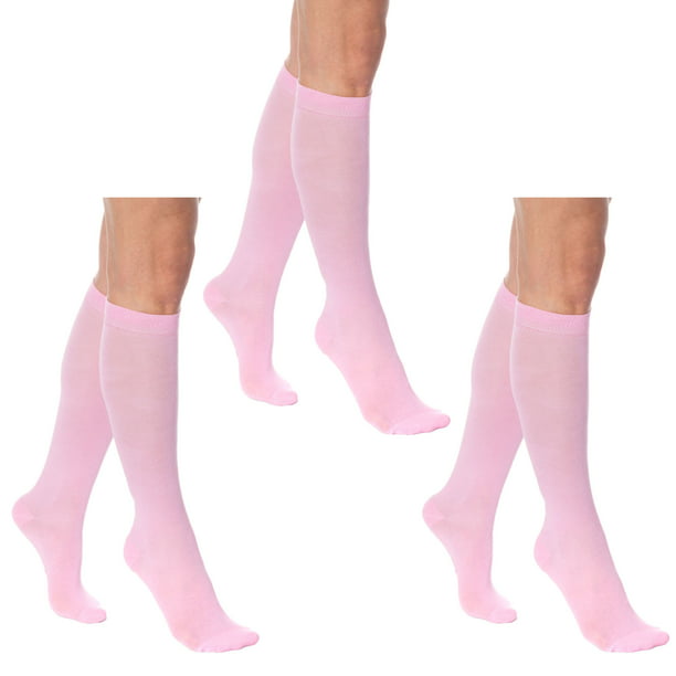 AWS/American Made - Over The Calf Socks for Men and Women Pink 3 PAIRS ...