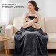 thumbnail image 4 of IR Imperial Rooms Fleece Bed Throw Blanket, Plush, Travel and Couch Fuzzy, Cozy Washable Ultrasoft Queen Size Gray, 4 of 7