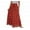Red, variant on Lolmot Skirts for Women Trendy Summer Boho Floral Print Elastic Waist Drawstring Button Front Split Hem Flared A Line Midi Skirt