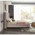 thumbnail image 6 of Meridian Furniture Barolo Pink Velvet Queen Bed, 6 of 8