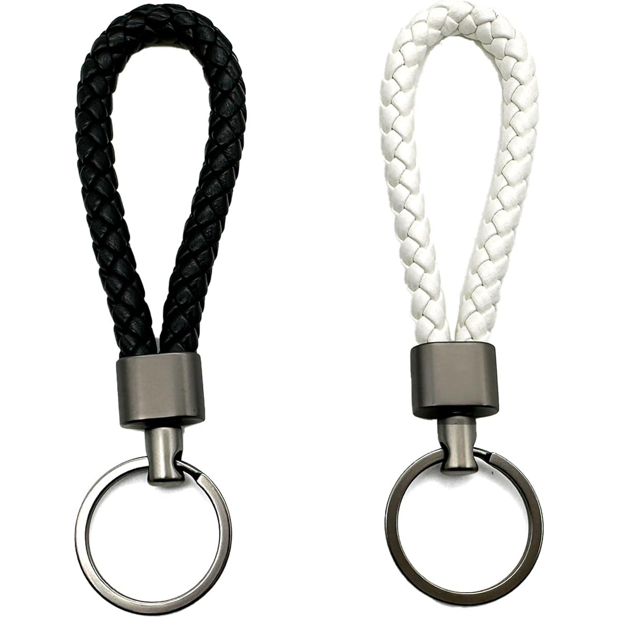 2 Pieces Handmade Braided Leather Keychains Unisex Keychains
