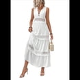 thumbnail image 2 of Vestido de Mujer con Encaje de Guipur y Bajo con Volantes. L, 2 of 9