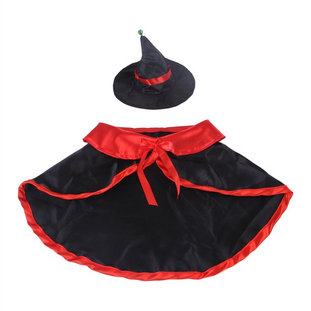 Capa de Halloween para mascotas, disfraz de Halloween, disfraz de Halloween para mascotas, sombrero de Halloween para mascotas, disfraz de gato y perro (M) Rojo Verde RV1016-0123997FYD