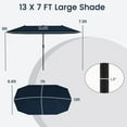 thumbnail image 3 of Costway 13 FT Large Patio Umbrella Outdoor Double-Sided Table Market Umbrella for Garden Navy, 3 of 10