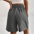 thumbnail image 5 of ClodeEU Women's High Waisted Pleated Shorts,Casual Button Fly Loose Fit Wide Leg Shorts with Pockets Dark Gray,Women's Plus L, 5 of 7