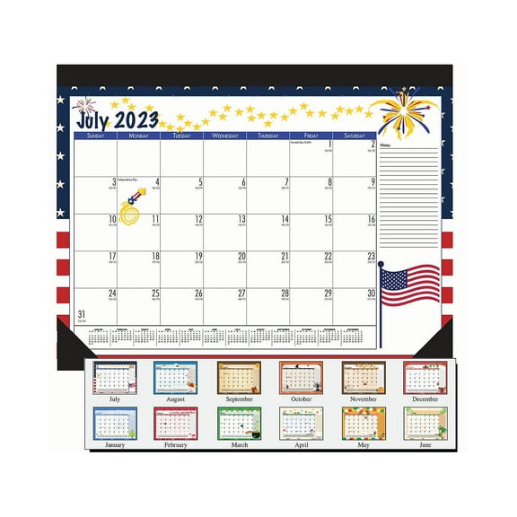 House of Doolittle Seasonal Academic Desk Pad Calendar 22x17 2023-2024 1395