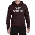 thumbnail image 2 of Wild Bobby YAY SPORTS! Sports Unisex Graphic Hoodie Sweatshirt, Brown, Small, 2 of 5