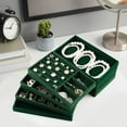 thumbnail image 4 of Jewelry Drawer Organizer, 8 Set of Stackable Velvet Organizer Tray, Drawer Inserts for Jewelry Organization, Showcase and Safely Store Your Collection with Elegance and Sophistication (Green), 4 of 5