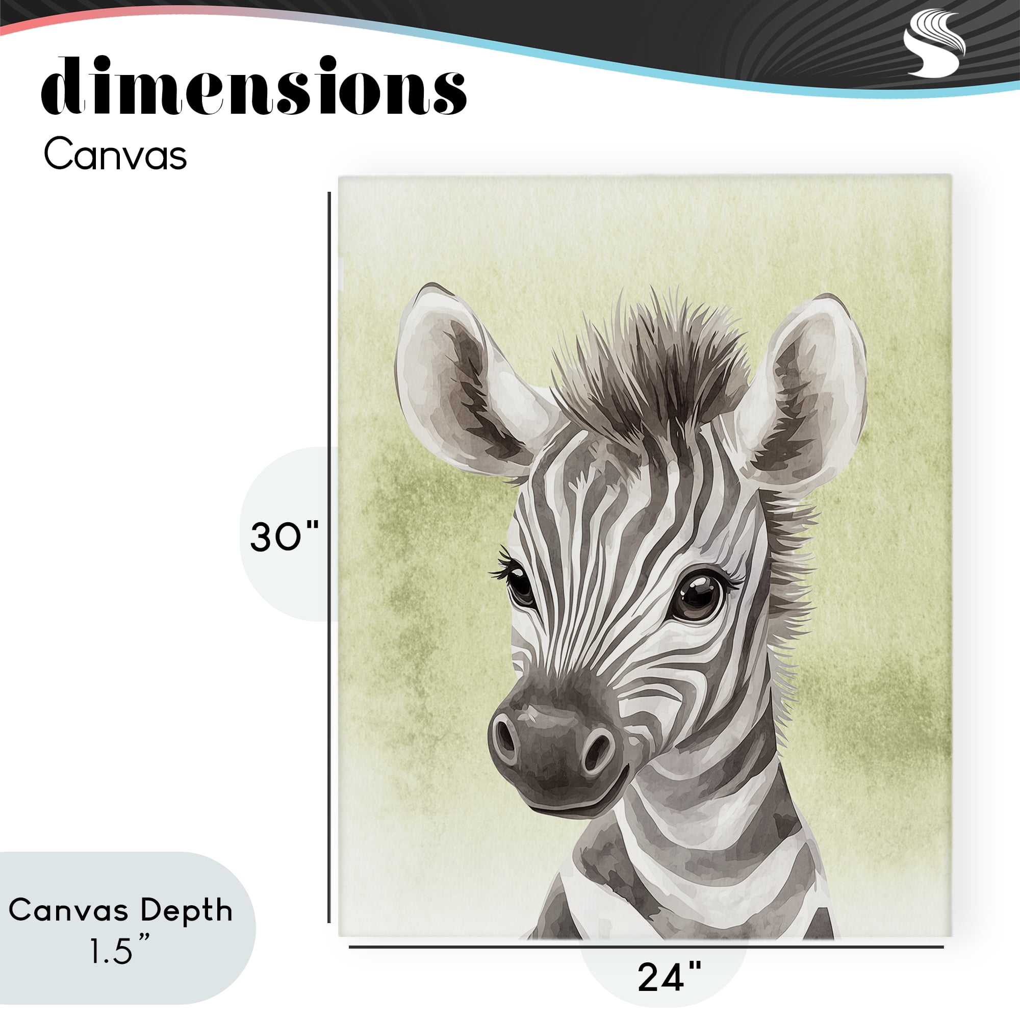 Stupell Industries Jungle Friends Baby Zebra Canvas Wall Art, design by Christine Simpson Art