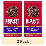 (2 pack) Eight O'Clock Coffee Dark Italian Espresso Whole Bean Medium Roast Arabica Coffee 10 oz