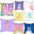 thumbnail image 2 of MINISO - Almohada para siesta de estudiante con diseño de oso cariñoso arcoíris, para sofá, sala de estar, respaldo, mesita de noche, funda de almohada con dibujos animados de oso cariñoso, bonito reg, 2 of 4