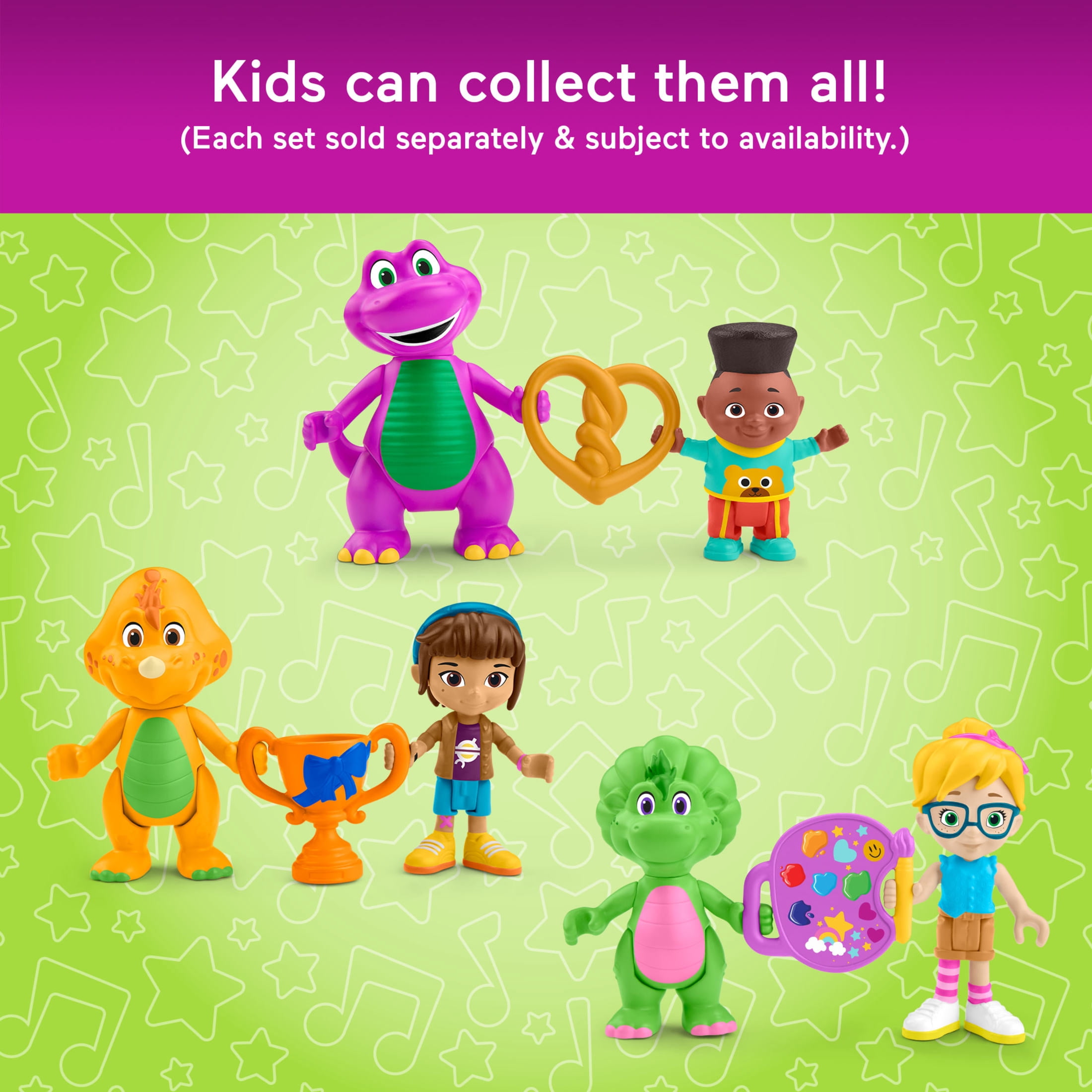 Fisher-Price Barney's World Barney's Friend David & Barney Figure