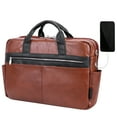 thumbnail image 2 of SOUTHPORT | 17” Leather Two-Tone Laptop Briefcase, 2 of 9