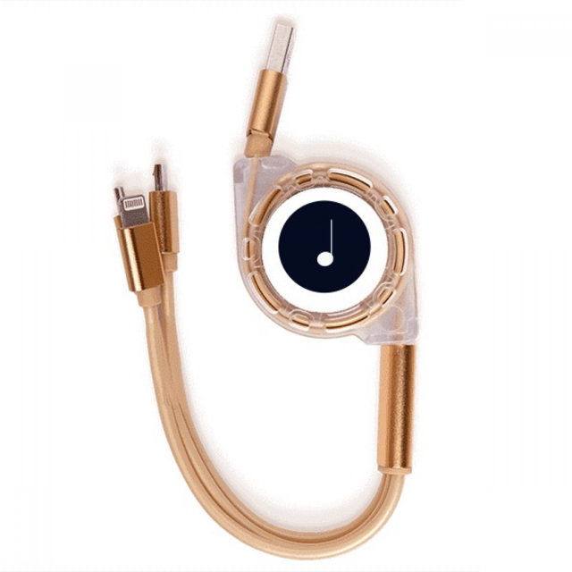Notas de la música negra negro blanco Cable de carga telescópico múltiples USB tres en uno