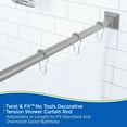 thumbnail image 3 of Kenney® Twist & Fit™ No Tools Gerrard Decorative, Rust-Resistant Painted Steel, Shower Curtain Tension Rod, 42-72", Polished Pewter, 3 of 10